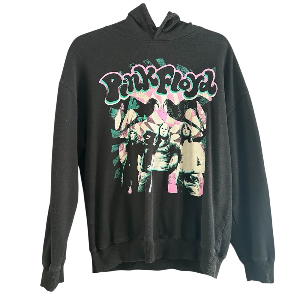Pink Floyd Black Hoodie with Graphic Design L